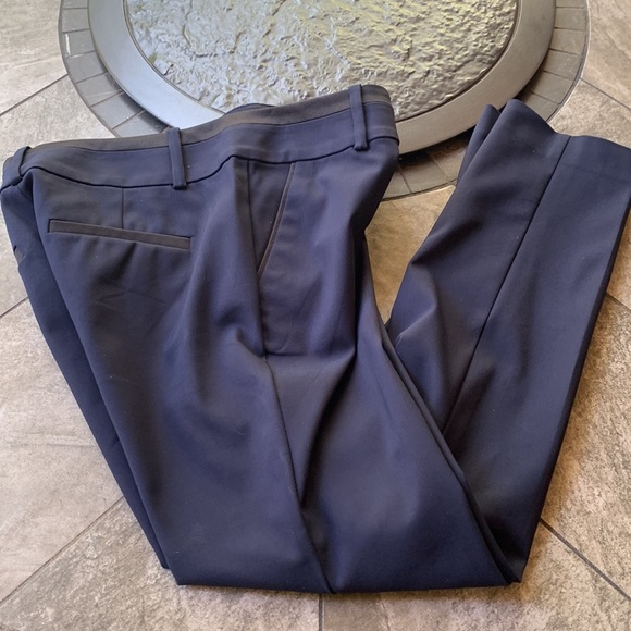 Ann Taylor Navy with black trim tuxedo style pants - Picture 1 of 10